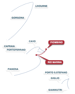 Ligne Piombino - Rio Marina - Piombino