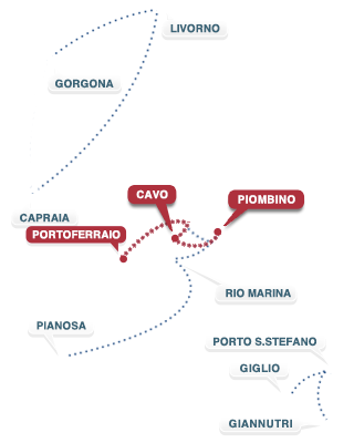 Strecke  Piombino - Portoferraio - Piombino (T)