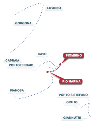 Strecke Piombino - Rio Marina - Piombino