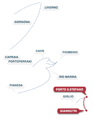 S. Stefano - Giannutri - Porto S. Stefano route S. Stefano - Giannutri - Porto S. Stefano route
