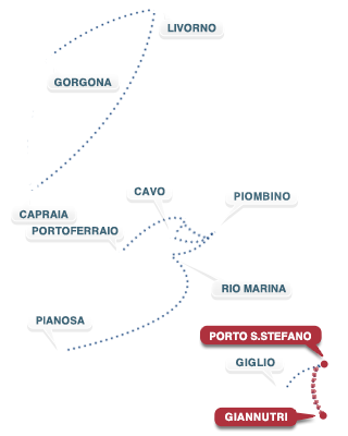 Strecke Porto S. Stefano - Giannutri - Porto S. Stefano